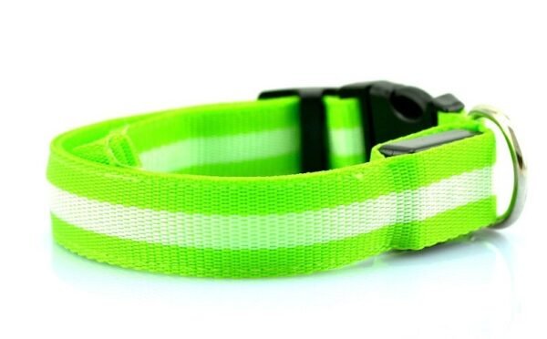 Manufacturer's spot 2.5cm stripe fiber LED luminous pet collar dog ring 6 color 3 size - Image 6
