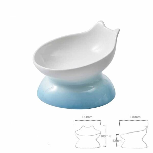 Ceramic Oblique Mouth High-foot Cat Pet Bowl - Image 8