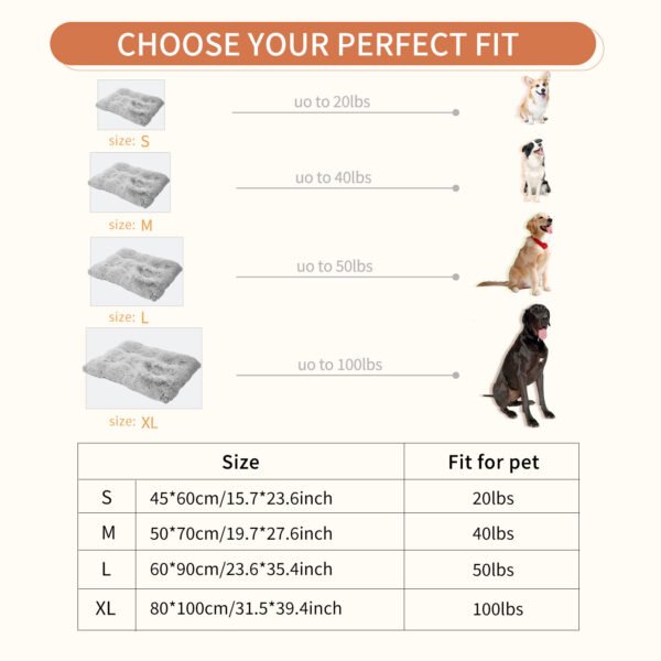 Dog Bed Mats Washable Large Dog Mattress Portable Pet Kennel Long Plush House - Image 5