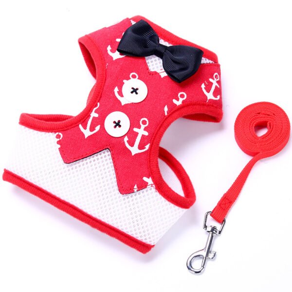 Dog leashes Small dog Teddy vest-style bow evening dress chest straps Pet supplies - Image 4