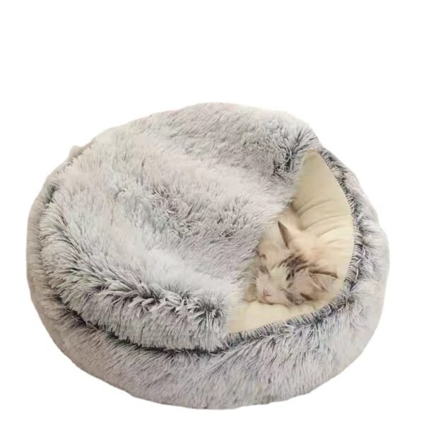 Semi-closed Cat Bed Four Seasons Universal Cover Shell Nest Small Dog Winter Pet Supplies - Image 2
