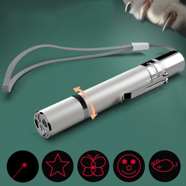 Laser Pointer Cat Toy, Red Dot LED Light Pointer Interactive Toys, Long Range 5 Modes, USB Recharge