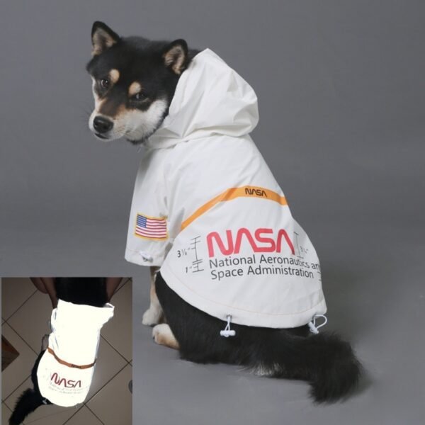 Tide Brand Windproof Rainproof Reflective Space Suit Pet Raincoat - Image 5