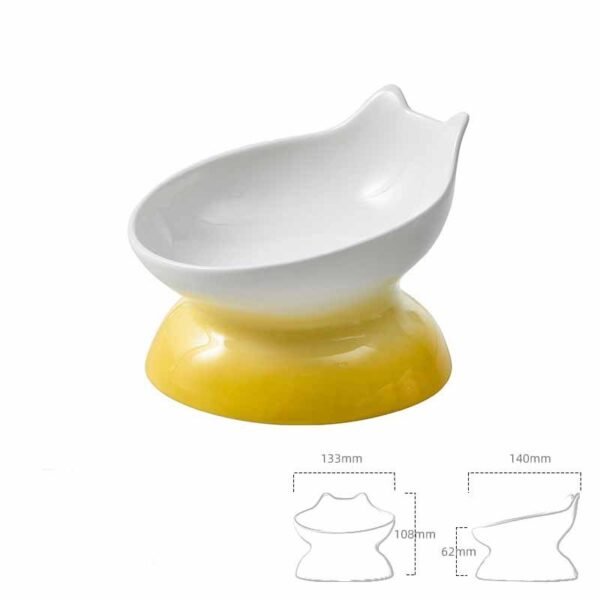 Ceramic Oblique Mouth High-foot Cat Pet Bowl - Image 7