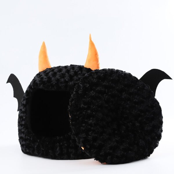 Halloween Little Devil Pet Nest Short Plush Fully Enclosed Warm - Image 5