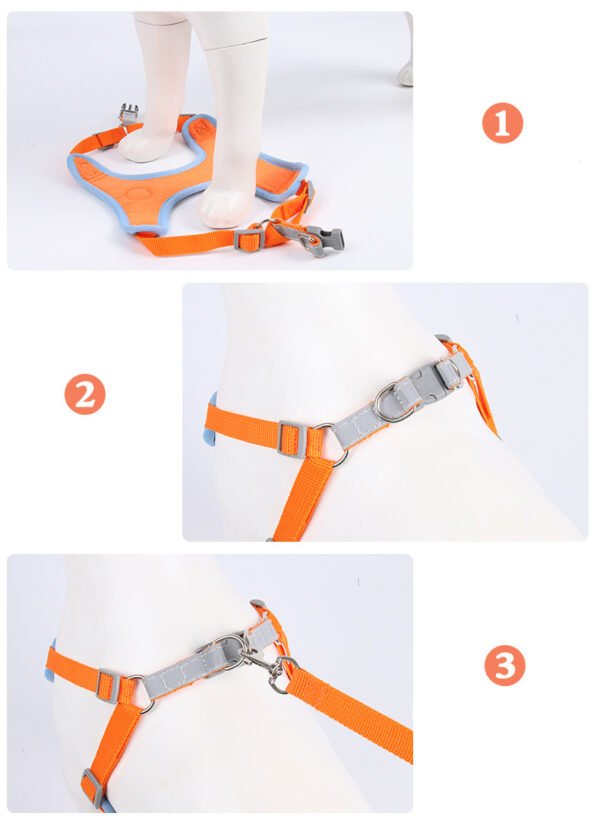 Dog Harness Cat Harness Reflective Dogs Leashs Soft Mesh Chest Strap - Image 9