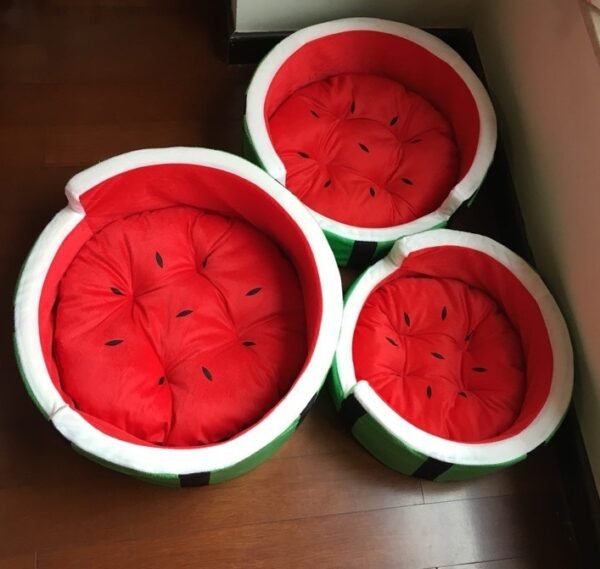 Four seasons kennel watermelon bed home quiet warm cat litter Teddy bear small dog cat watermelon sofa - Image 6