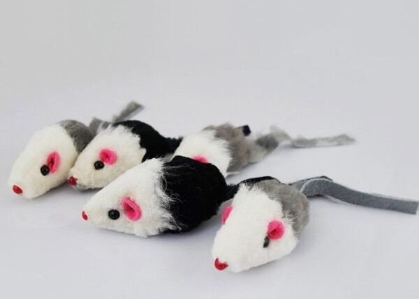 Cat toy cat fake mouse toy tiantian cat rabbit skin mouse (5 packs) funny cat toy - Image 2