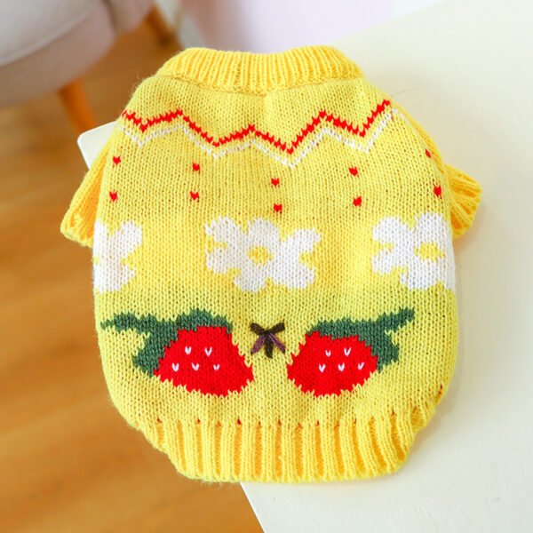 Bowknot Dog Cat Costume Hollow Knit Pet Sweater - Image 4
