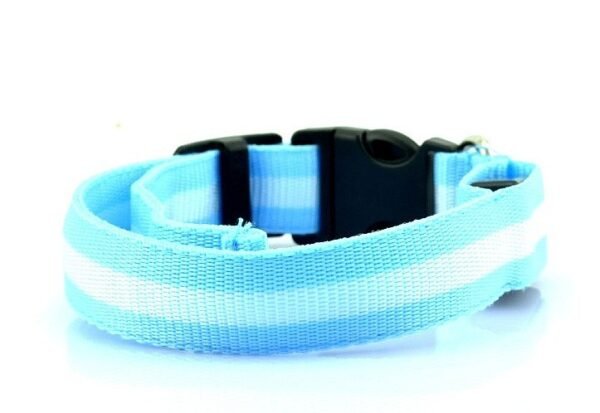 Manufacturer's spot 2.5cm stripe fiber LED luminous pet collar dog ring 6 color 3 size - Image 4