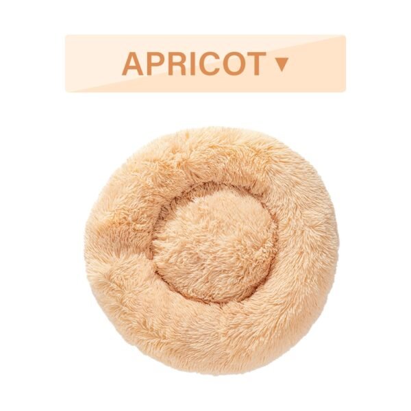 Fluffy Donut Dog Bed  Warm Soft Long Plush Pet Cushion Bed Washable Pet Sofa Mat Calming - Image 3