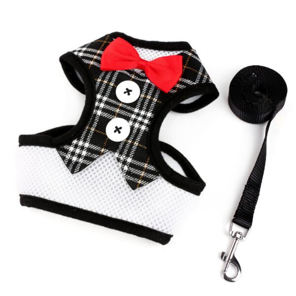Dog leashes Small dog Teddy vest-style bow evening dress chest straps Pet supplies - Image 6