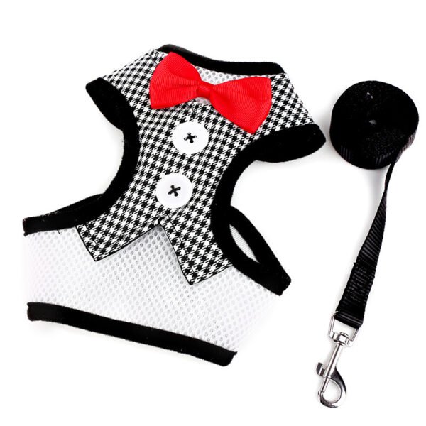 Dog leashes Small dog Teddy vest-style bow evening dress chest straps Pet supplies - Image 7