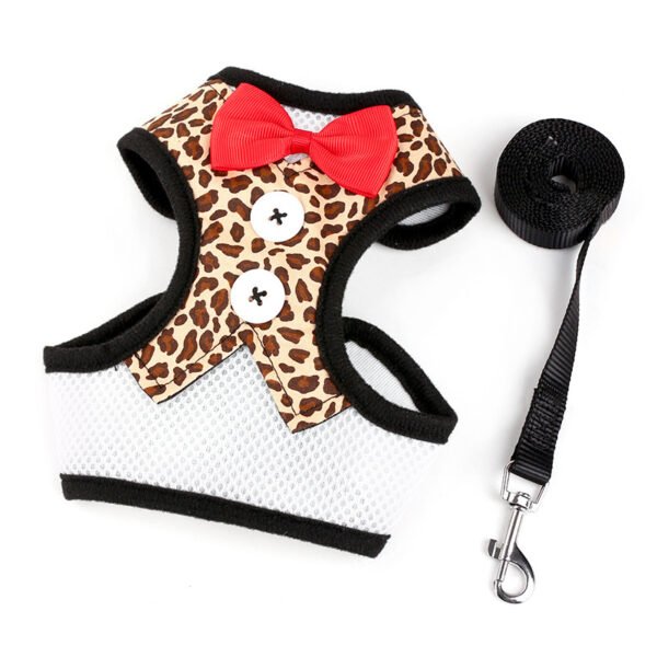 Dog leashes Small dog Teddy vest-style bow evening dress chest straps Pet supplies - Image 5