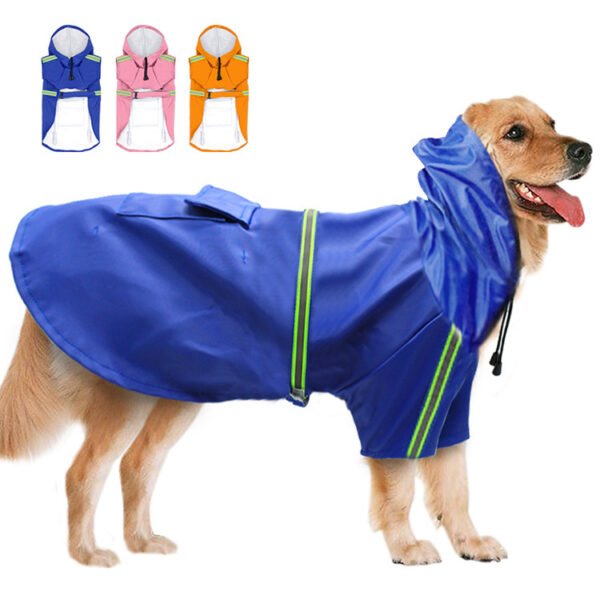 Spring and summer new dog raincoat waterproof cape dog reflective raincoat large dog raincoat - Image 4