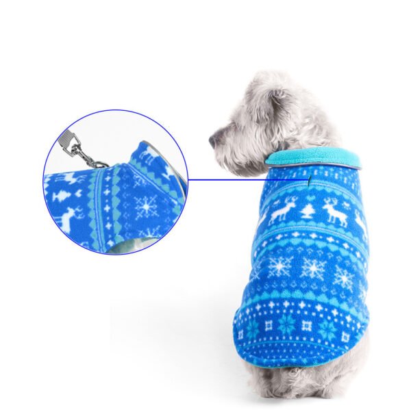 Christmas Printed Polar Fleece Double-sided Dog Jacket - Image 6