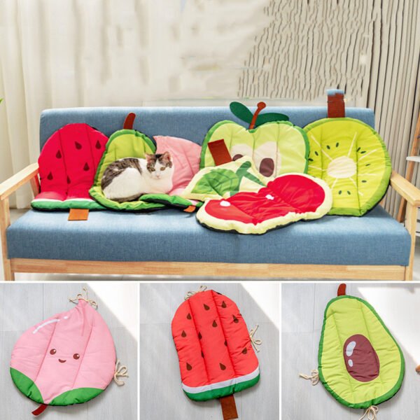 Dog Cooling Mat Pet Beds Cat Rug Ice Silk Pet Self Cooling Pad Blanket Summer Washable Oxford Farbric Cooling Down Summer Fruit - Image 3