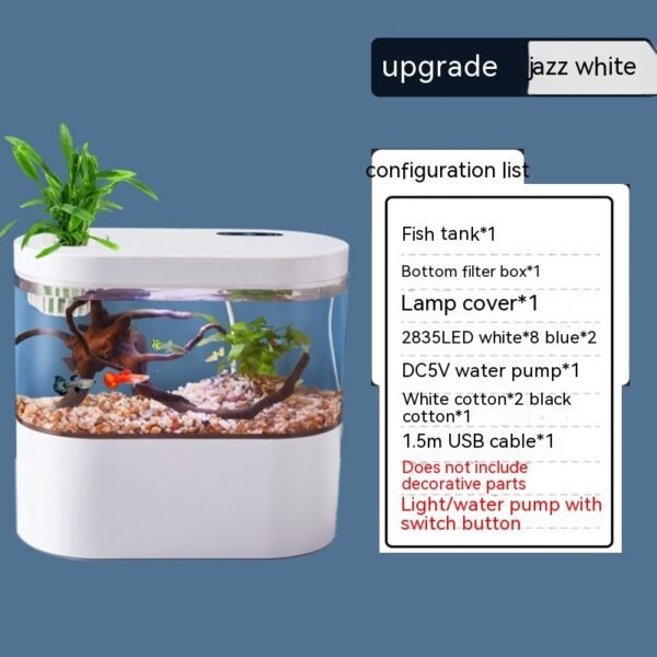 Aquarium Ecological Landscape Desktop Self-circulation Mini Small Change Water Household Fish Tank - Image 6