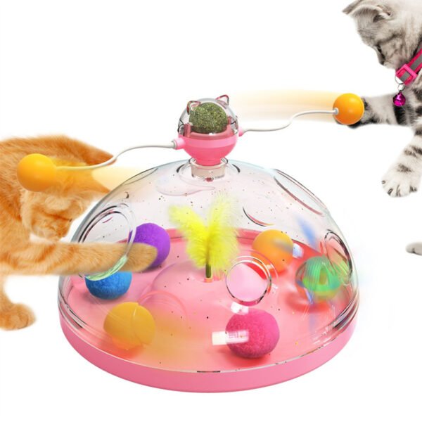 Meows Windmill Funny Cat Toys Interactive Multifunctional Turntable Pet Educational Toys With Catnip Luminous Ball Pinwheel Toys Pet Products - Image 3