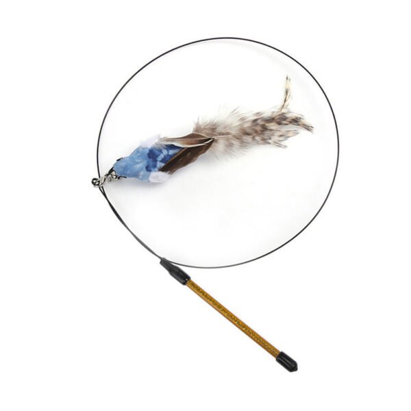 Steel Wire Feather Funny Cat Stick Long Rod - Image 3