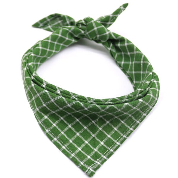 Pet Dog And Cat Plaid Cotton Triangle Scarf - Image 6