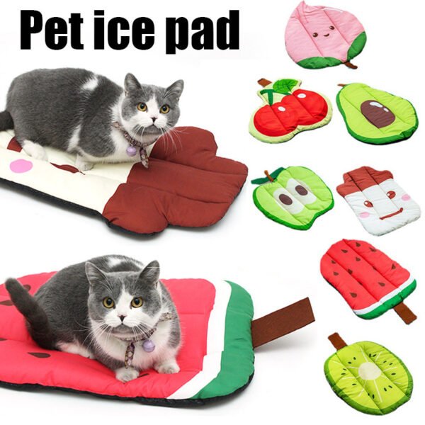 Dog Cooling Mat Pet Beds Cat Rug Ice Silk Pet Self Cooling Pad Blanket Summer Washable Oxford Farbric Cooling Down Summer Fruit - Image 2