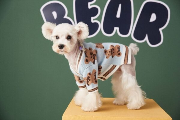 Dog Cat Sweater Preppy Style V-neck Striped Vest Pet Puppy Winter Warm Clothes Apparel For Dogs Cats - Image 6