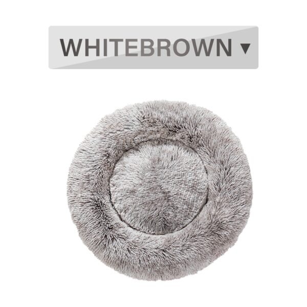 Fluffy Donut Dog Bed  Warm Soft Long Plush Pet Cushion Bed Washable Pet Sofa Mat Calming - Image 10