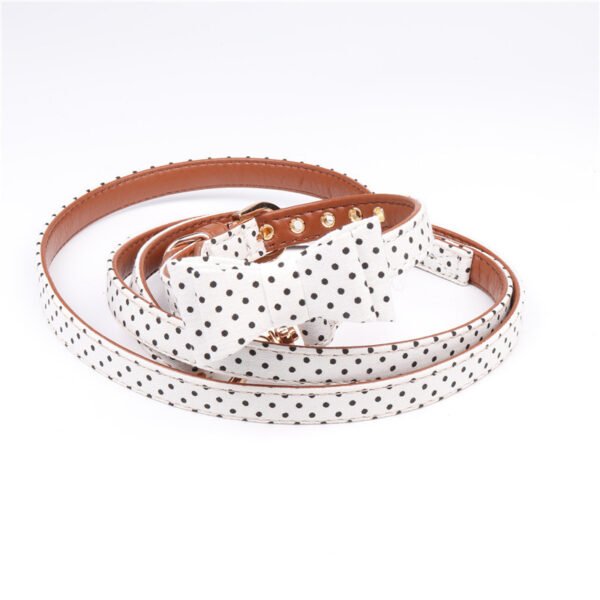 Polka Dot Dog Triangle Scarf Collar Leash Pet Pu Dog Leash - Image 4