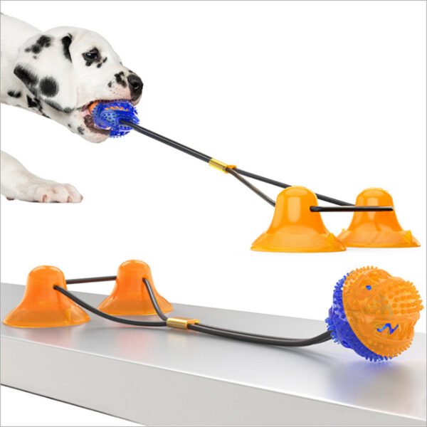 Multifunction Double Tug Rope Balls Sucker Toy Dog Molar Bite Toys - Image 8