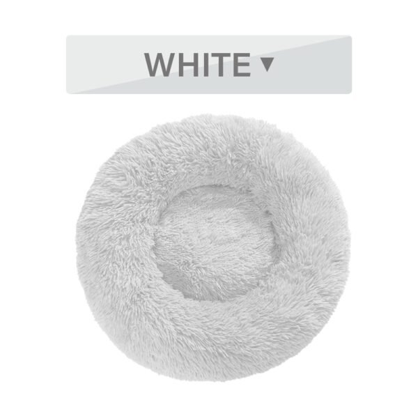 Fluffy Donut Dog Bed  Warm Soft Long Plush Pet Cushion Bed Washable Pet Sofa Mat Calming - Image 4