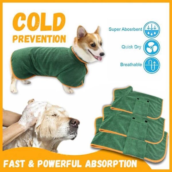 Absorbent Pet Bathrobe With Waist-wrapped Microfiber - Image 4