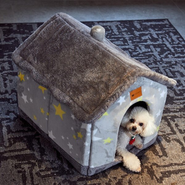 Foldable Dog House Pet Cat Bed Winter Dog Villa Sleep Kennel Removable Nest Warm Enclosed Cave Sofa - Image 5