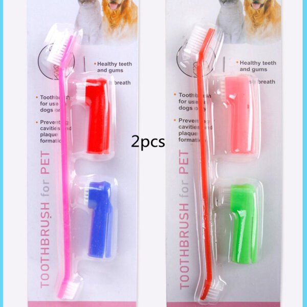 Double Head Toothbrush Soft Pet Finger Set Pets Dogs Cats Teeth Care Cleaning - Image 8