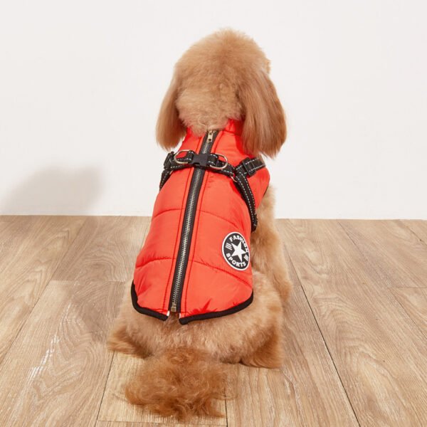 Pet Warm Dog Cotton-padded Clothes Fleece-lined Thickened Reflective Gallus - Image 3