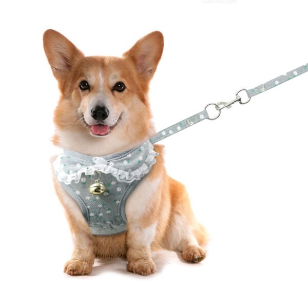 Chest harness pink bell dog leash small dog dog harness - Image 2