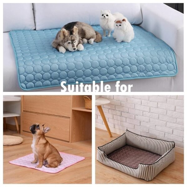 Dog Cooling Mat Cooling Pad For Pets Chilly Pad For Kennels, Crates, Cars, Indoor & Outdoor Ice Silk Mat Cooling Blanket Cushion Non-Toxic Breathable Sleep Bed Beach - Image 8