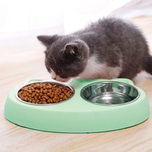 Pet Double Bowls, Stainless Steel Pet Food Water Bowl