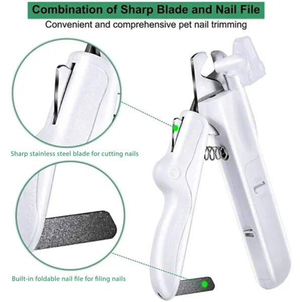 Pet Nail Clippers With LED Light Dogs Cat Nail Scissors Professional Trimmer Tool Care Grooming Supplies - Image 4