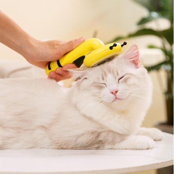 Little Bee Pet Needle Comb Cat Comb One Button Washing Artifact Pet Comb Hair Removal Pet Washing Brush Little Bee Pet Hair Removal Brush Comb - Gentle And Effective Grooming Tool For Dogs And Cats - Image 2