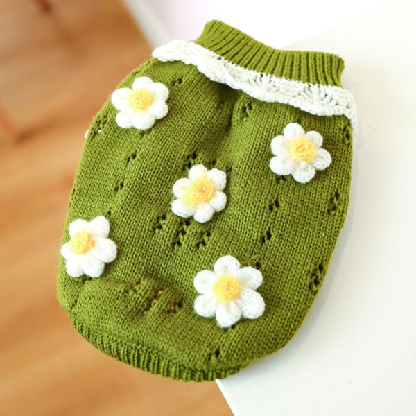 Bowknot Dog Cat Costume Hollow Knit Pet Sweater - Image 6