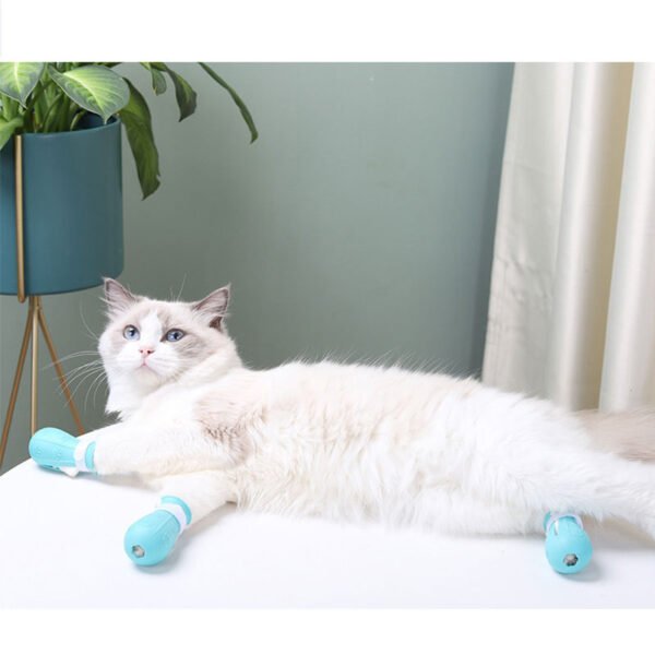 Adjustable Cat Foot Claw Cover Anti-Scratch Prickly Nail Glove Cat Boots For Cats Only, Anti-Scratch Cat Feet Claw Covers Adjustable Prickly Anti-Off Shoes Nail Glove - Image 4