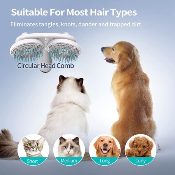 Pet Cat Brush Dog Slicker Brush Double-headed Negative Ion One-button Self Cleaning Dog Cat Hair Removal Pets Products - Image 4