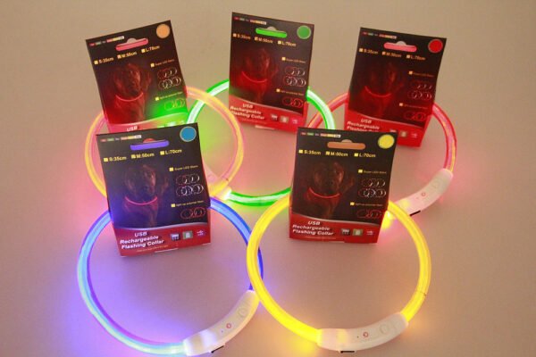 Pet Flashing Collar USB Rechargeable Glowing Necklace Safety Collar Light Up Collars For Night Walking Electric Dog Collar Neon - Image 7