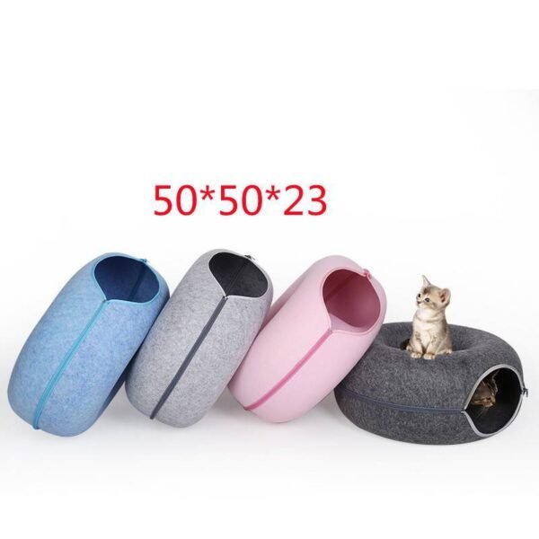 Four Seasons Available Cat Round Felt Pet Nest - Image 7
