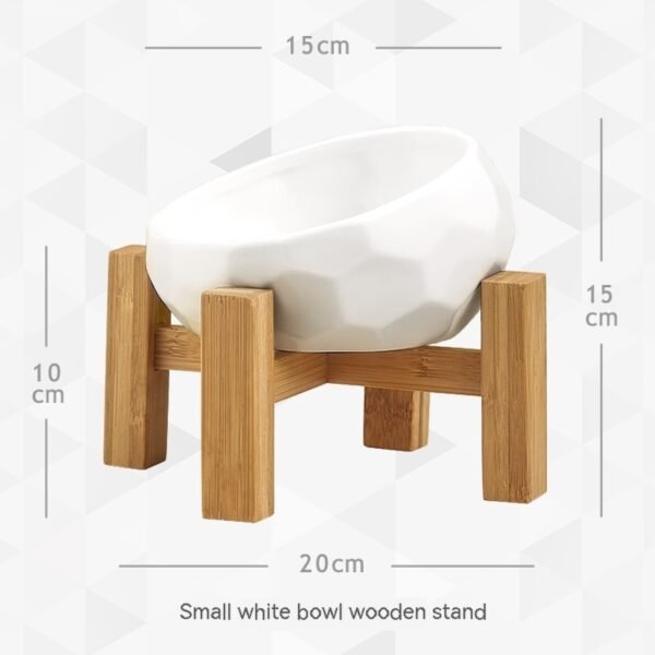 Yuanmiao Cat Bowl Ceramic Cat Food Bowl Protect Cervical Spine Cat Double Bowl Dog Water Bowl Food Bowl Dog Bowl Pet Bowl - Image 6
