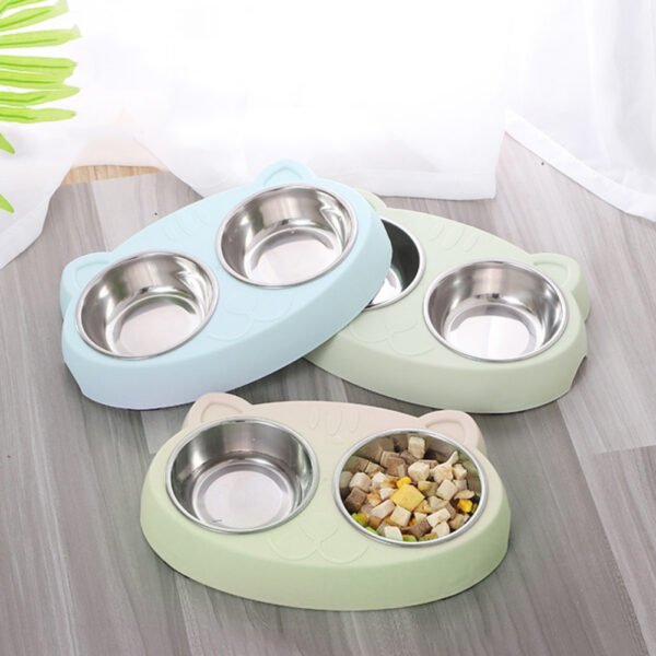 Pet Double Bowls, Stainless Steel Pet Food Water Bowl - Image 4