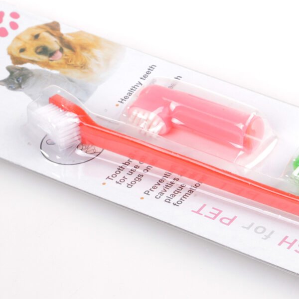 Double Head Toothbrush Soft Pet Finger Set Pets Dogs Cats Teeth Care Cleaning - Image 3