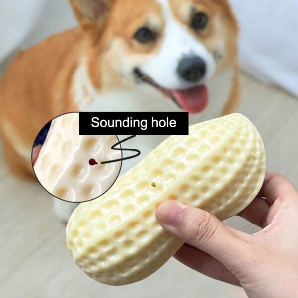 Funny Pet Dog Squeaky Toys For Small Middle Dogs Bite Resistant Puppy Cat Dogs Toys Pets Rubber Peanut Clean Tooth Chew Toy - Image 2
