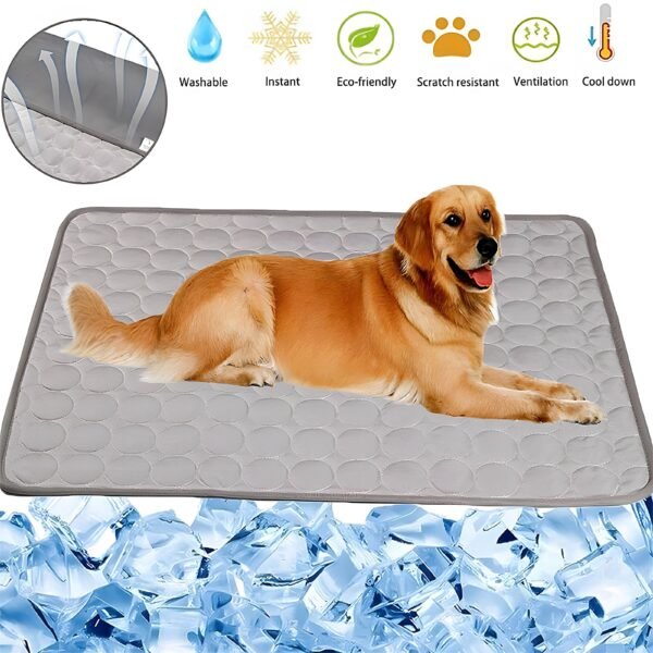 Dog Cooling Mat Cooling Pad For Pets Chilly Pad For Kennels, Crates, Cars, Indoor & Outdoor Ice Silk Mat Cooling Blanket Cushion Non-Toxic Breathable Sleep Bed Beach - Image 10